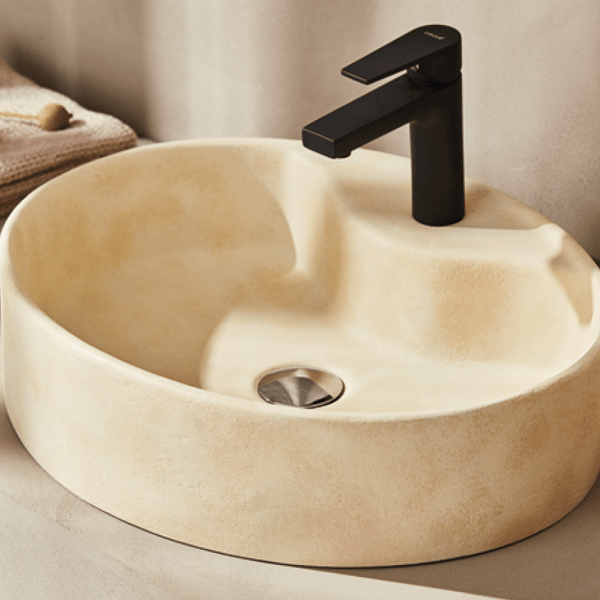 Νιπτήρας Χειροποίητος Fontana beige 52x42x13 cm 